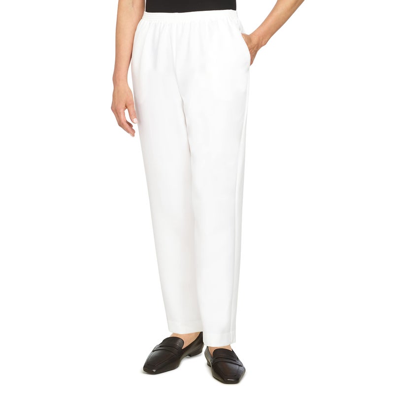 Alfred Dunner womens Plus Size Poly Proportioned Medium pants, White, 20 US - Image 3